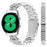 For Garmin Approach S40 / Forerunner 158 Watch Strap Rhinestones Decor 3-Bead Silver Stainless Steel Band - 3
