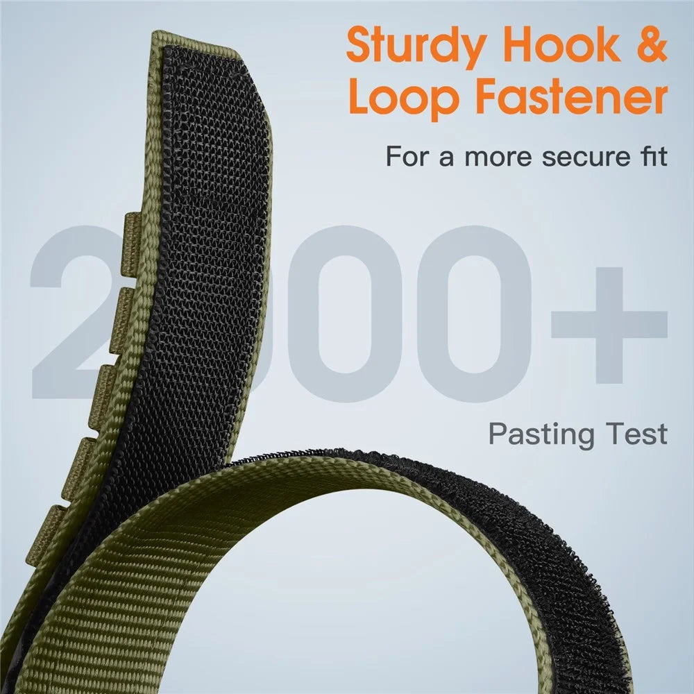 22mm Watch Band For Samsung Galaxy Watch 46mm  /  Watch3 45mm  /  Huawei Watch GT 5 Pro 46mm  /  GT 5 46mm Nylon Woven Magic Tape Strap - Army Green - 4