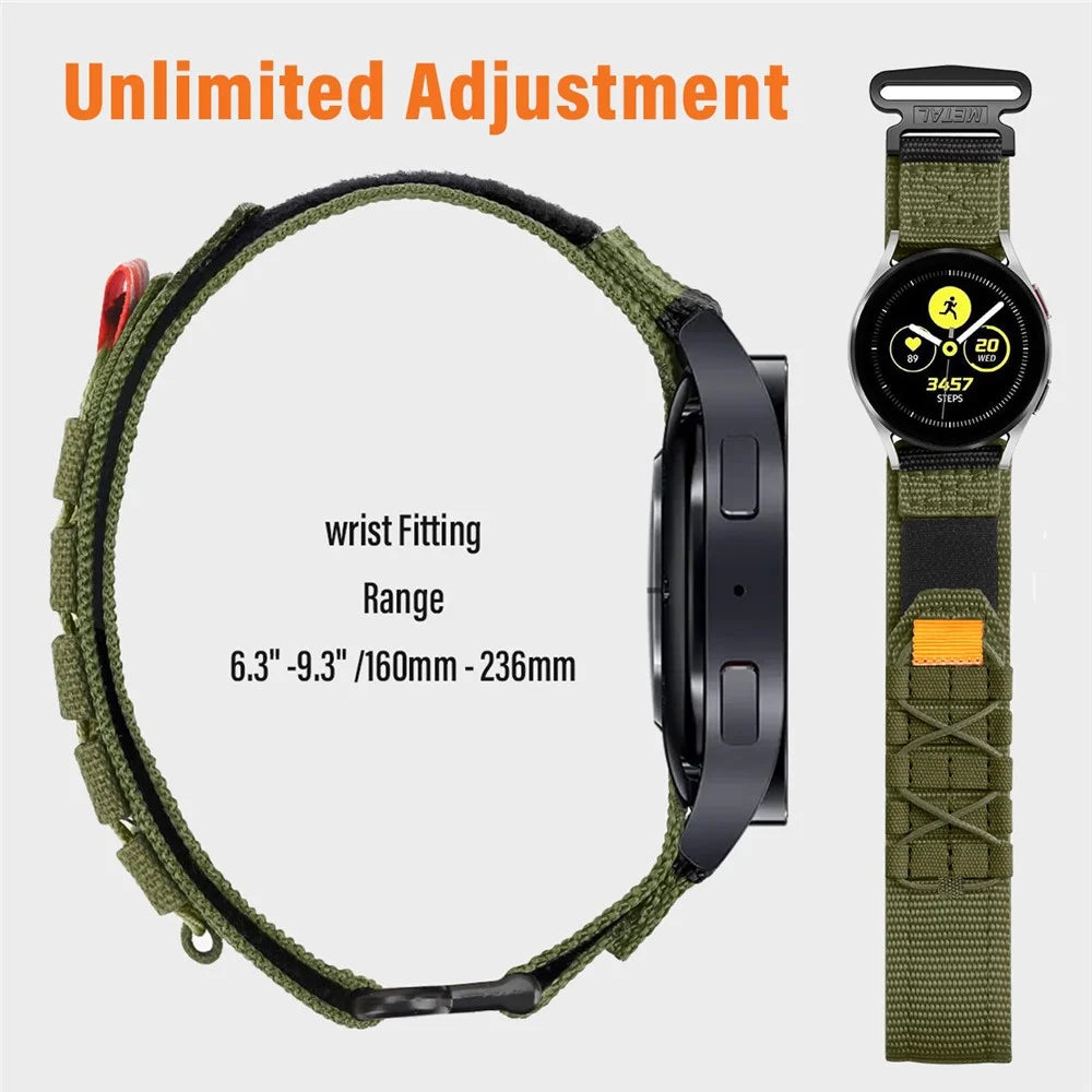 22mm Watch Band For Samsung Galaxy Watch 46mm  /  Watch3 45mm  /  Huawei Watch GT 5 Pro 46mm  /  GT 5 46mm Nylon Woven Magic Tape Strap - Army Green - 5