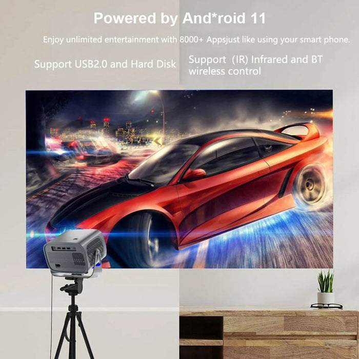 A10 720P (1280x720) Portable Projector Home Min Electric Focus Adjustment HD Projector - EU Plug - 5