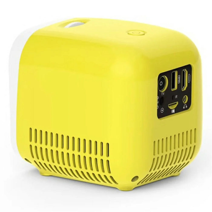 L1 Mini Projector for Kids Portable LED Projector with Built-In Speaker Home Entertainment Device - Yellow  /  US Plug - 2
