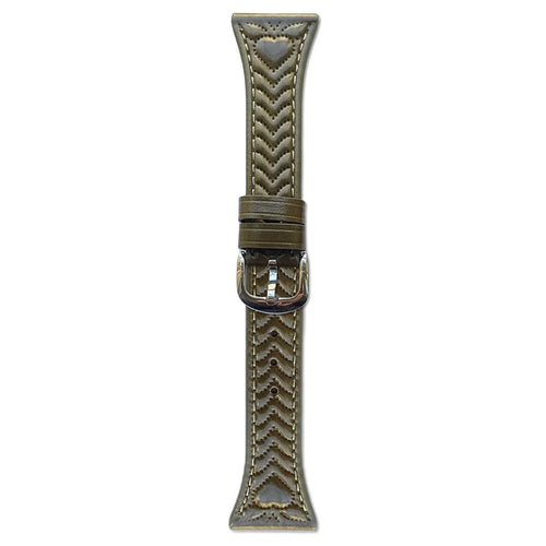 20mm Watch Band For Huawei Watch GT 3 42mm  /  GT 2 42mm  /  Samsung Galaxy Watch7 44mm 40mm Heart Pattern Embossed Genuine Leather Strap - Green - 1