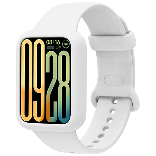 For Xiaomi Smart Band 9 Pro Silicone Replacement Strap Watch Band with Protective Case - White - 1