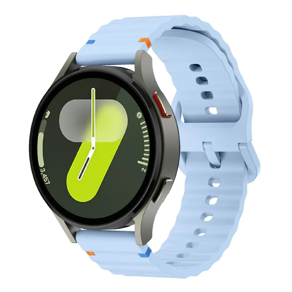 22mm Watch Band for Samsung Galaxy Watch3 45mm / Watch 46m / Huawei Watch GT 46mm Wavy Pattern Silicone Strap - Baby Blue - 2