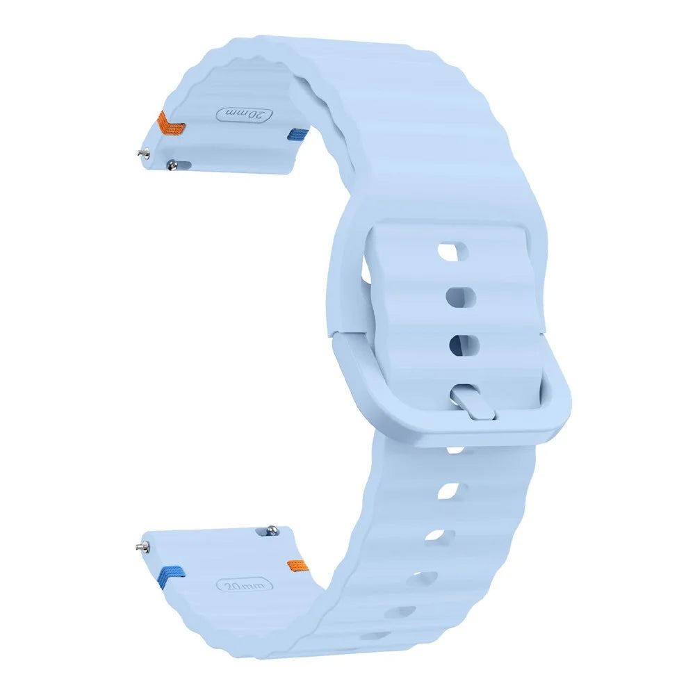 22mm Watch Band for Samsung Galaxy Watch3 45mm / Watch 46m / Huawei Watch GT 46mm Wavy Pattern Silicone Strap - Baby Blue - 4