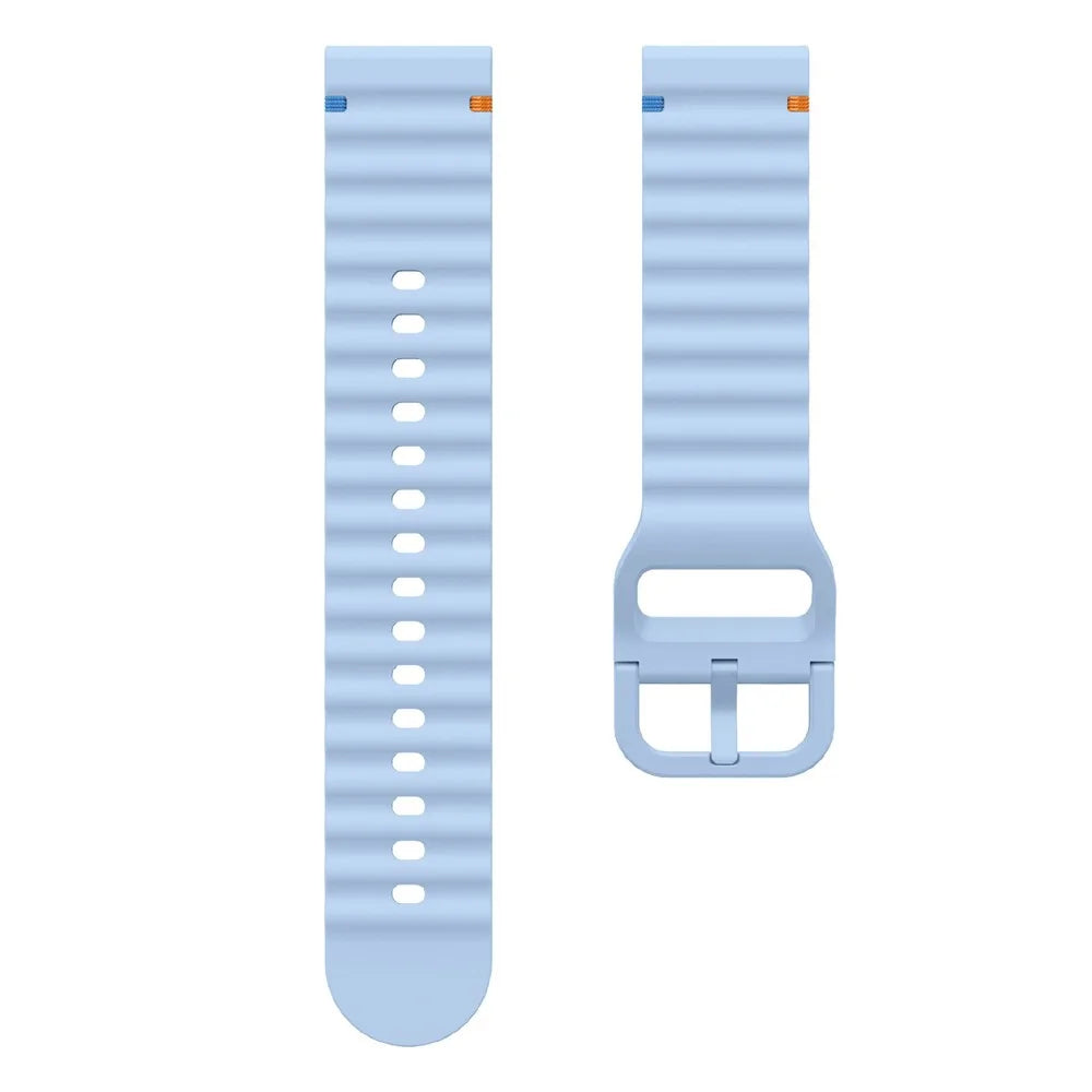 22mm Watch Band for Samsung Galaxy Watch3 45mm / Watch 46m / Huawei Watch GT 46mm Wavy Pattern Silicone Strap - Baby Blue - 5