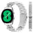 For Haylou RS4 Plus LS11 Watch Strap Rhinestones Decor 3-Bead Silver Stainless Steel Band - 3
