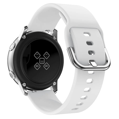20mm Silicone Watch Band Strap Replacement for Samsung Galaxy Watch4 Classic 46mm 42mm/Watch4 44mm 40mm/Watch Active 2/Garmin Vivomove3 - White - 1