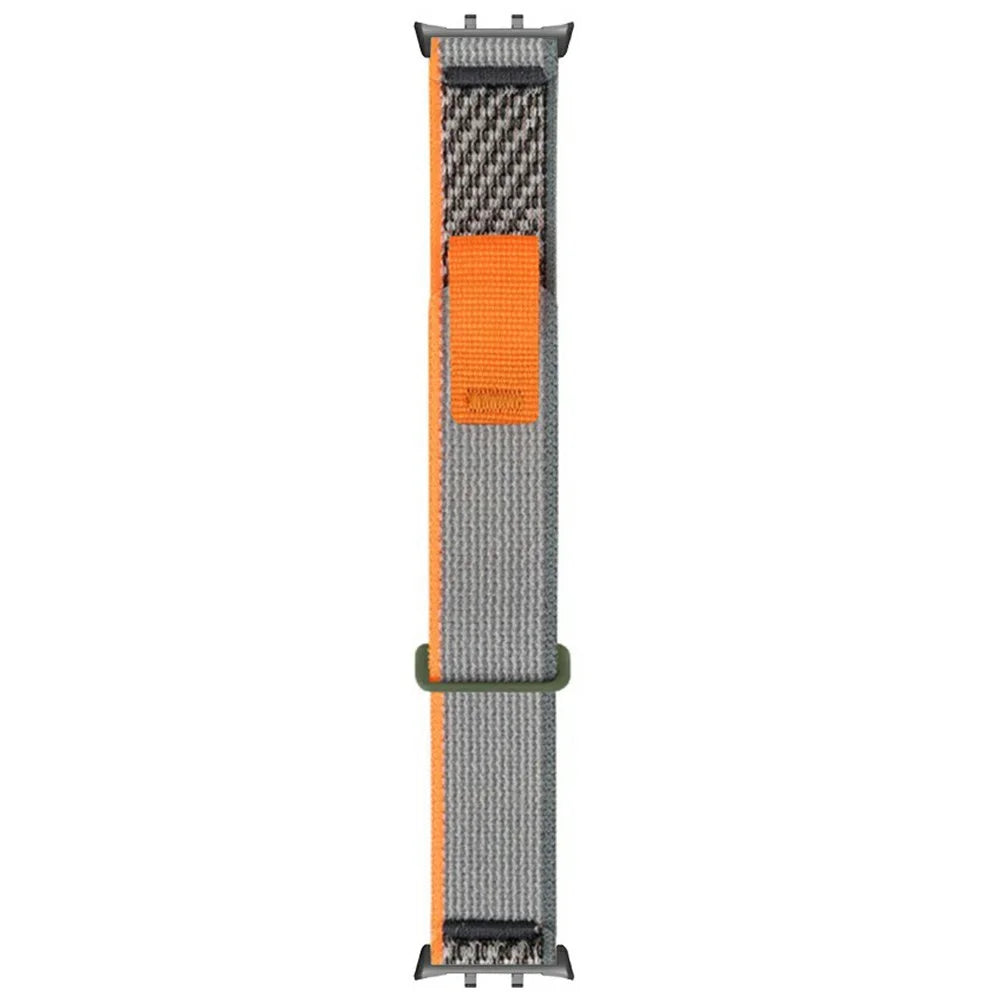 For Honor Watch 5 Replacement Strap Adjustable Nylon Watch Band Dual-Loop Design - Orange Grey - 1