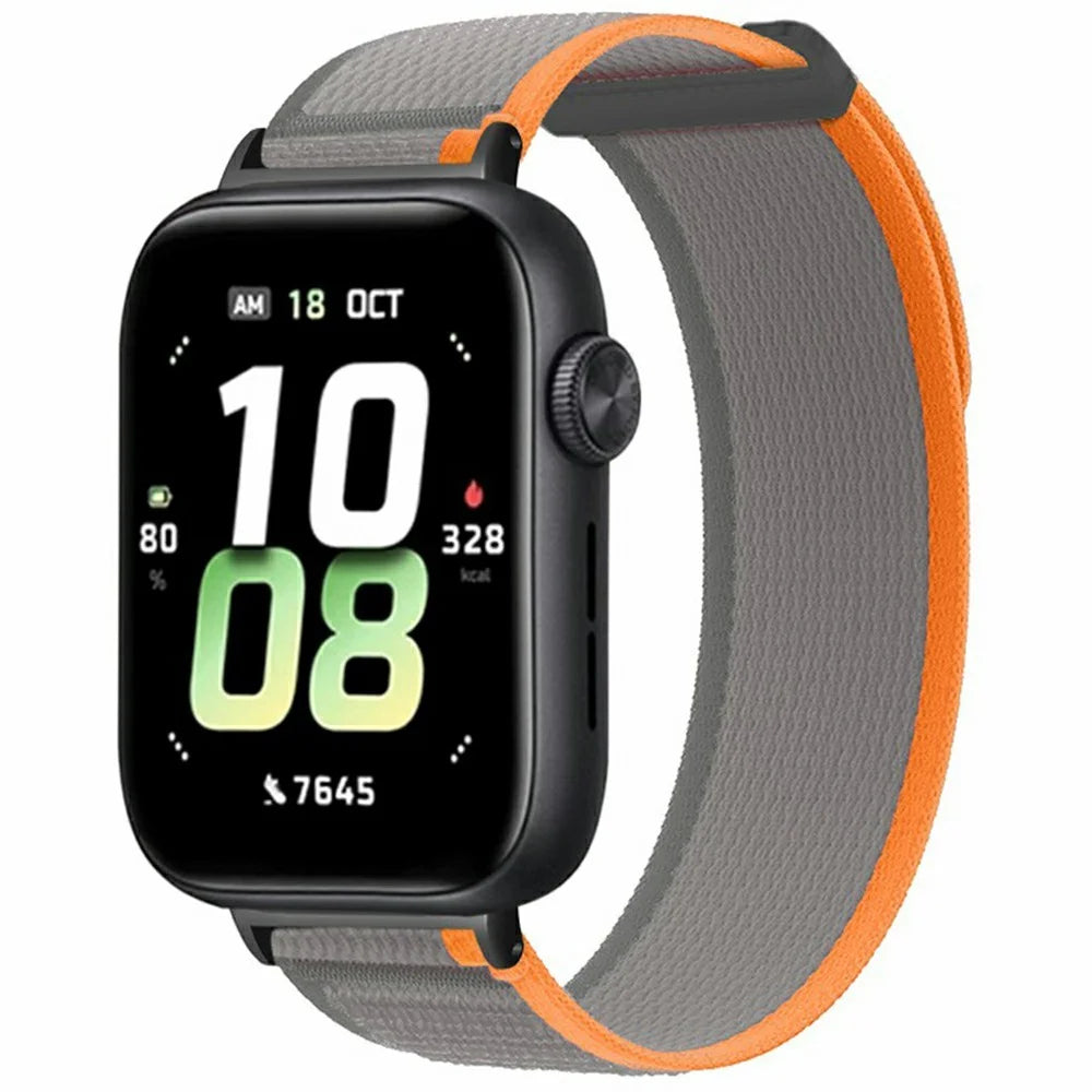 For Honor Watch 5 Replacement Strap Adjustable Nylon Watch Band Dual-Loop Design - Orange Grey - 2