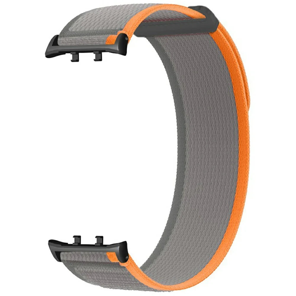 For Honor Watch 5 Replacement Strap Adjustable Nylon Watch Band Dual-Loop Design - Orange Grey - 3