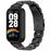 For Xiaomi Redmi Band 3 / Smart Band 9 Active Stainless Steel Watch Strap with PC Case Solid 3 Bead Replacement Band - Black - 1
