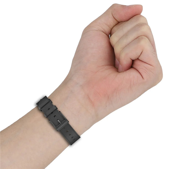 For Huawei Garmin Smartwatch Band 18mm Universal Top Layer Cowhide Leather Strap - Brown - 5