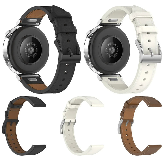 For Huawei Garmin Smartwatch Band 18mm Universal Top Layer Cowhide Leather Strap - Brown - 7