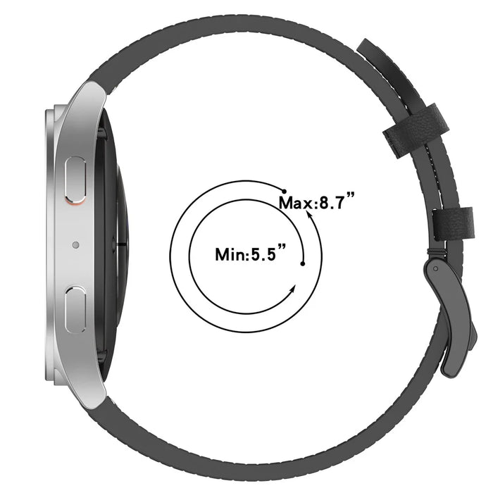 For Samsung Huawei Huami Garmin Smartwatch Band 20mm Universal Top Layer Cowhide Leather Strap - White - 6