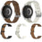 For Samsung Huawei Huami Garmin Smartwatch Band 20mm Universal Top Layer Cowhide Leather Strap - White - 7