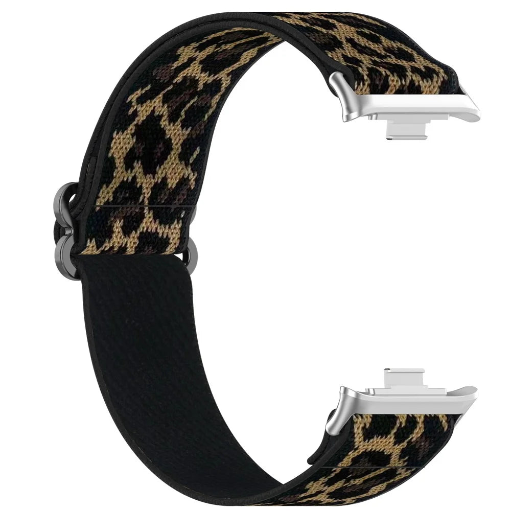 Smart Watch Band for Xiaomi Redmi Watch 5 4 / Xiaomi Smart Band 9 Pro / 8 Pro Nylon Elastic Braided Strap - Leopard Print - 2