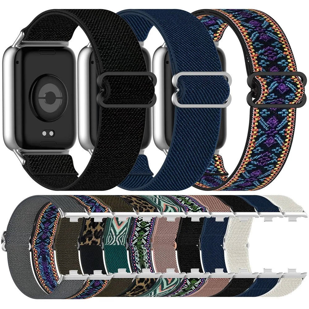 Smart Watch Band for Xiaomi Redmi Watch 5 4 / Xiaomi Smart Band 9 Pro / 8 Pro Nylon Elastic Braided Strap - Leopard Print - 4