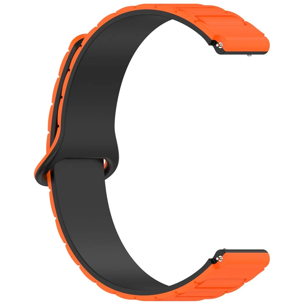 Magnetic Silicone Strap for Xiaomi Smart Band 9 NFC / 9 / 8 NFC / 8 Replacement Wristband with Connectors - Orange+Black - 3