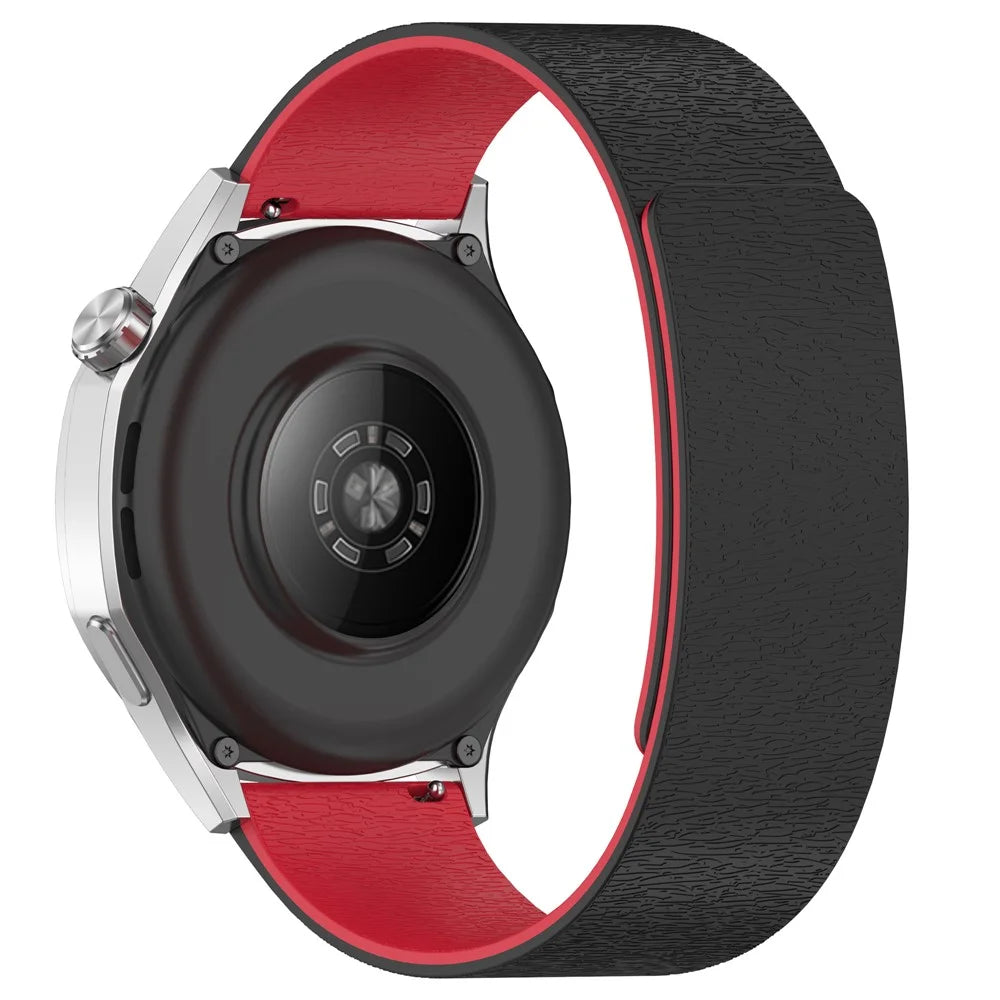 18mm Watch Band for Huawei Watch GT 5 Pro 42mm / GT 5 41mm / GT 4 41mm Magnetic Silicone Strap - Black  /  Red - 1