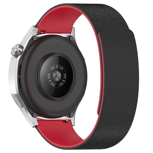18mm Watch Band for Huawei Watch GT 5 Pro 42mm / GT 5 41mm / GT 4 41mm Magnetic Silicone Strap - Black  /  Red - 1