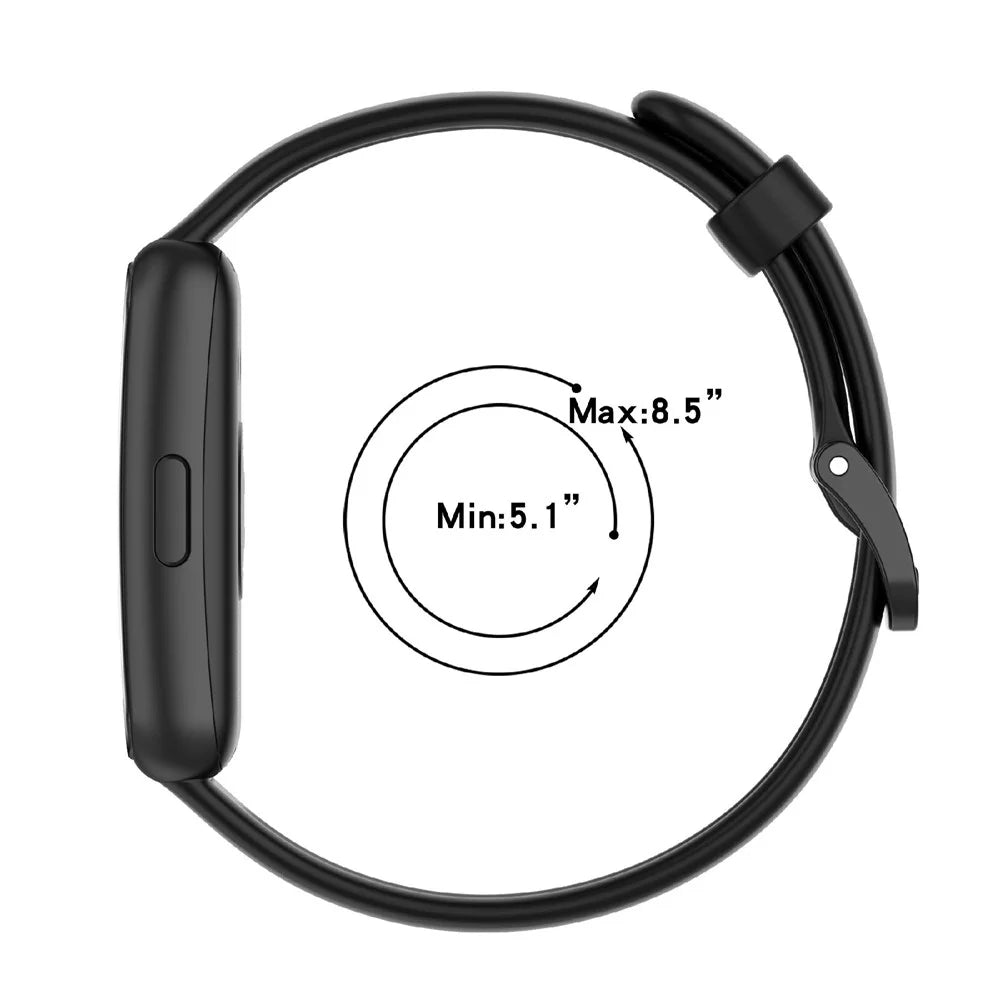 For Huawei Band 7 Silicone Watch Band Solid Color Replacement Strap - Black - 6