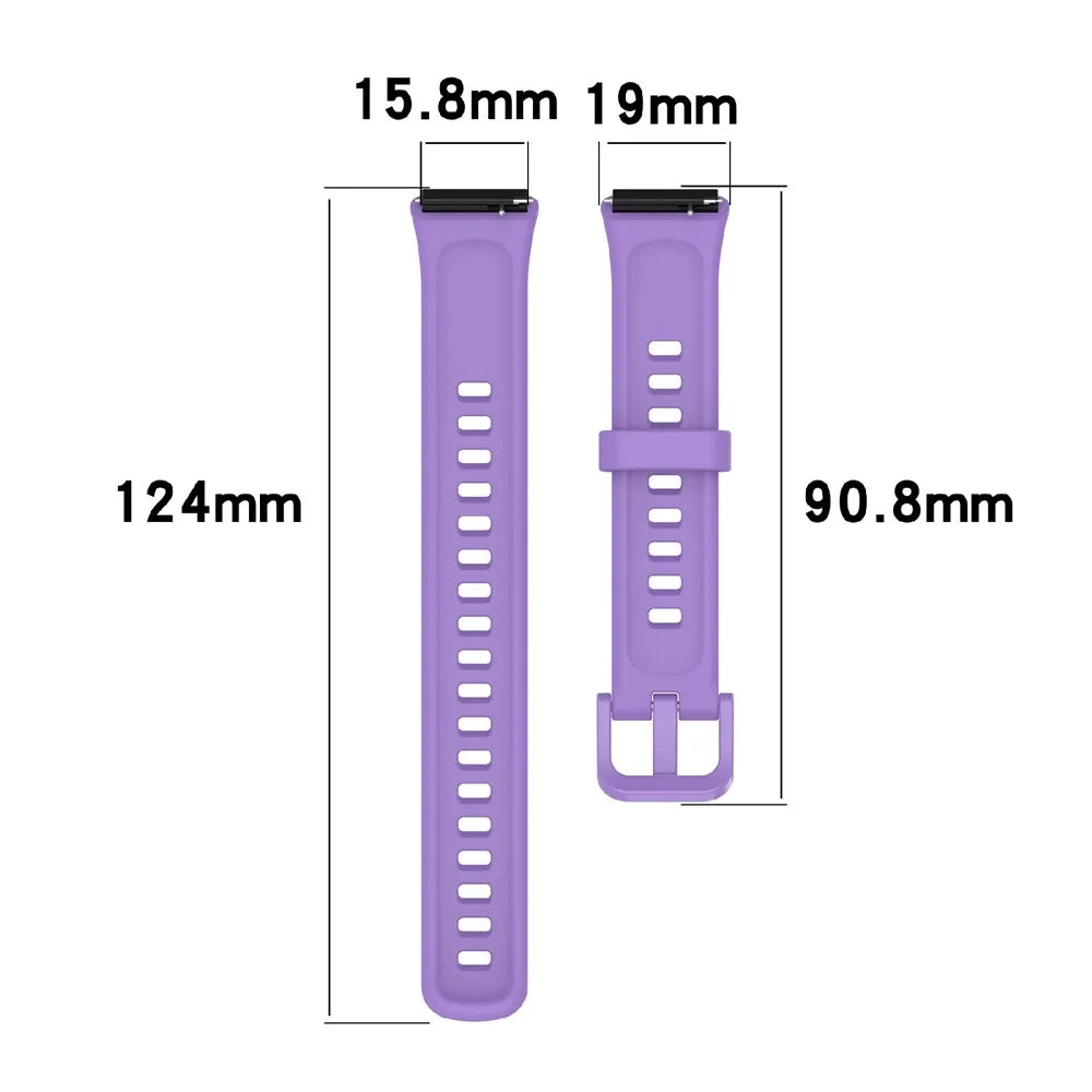 For Huawei Band 7 Silicone Watch Band Solid Color Replacement Strap - Black - 7