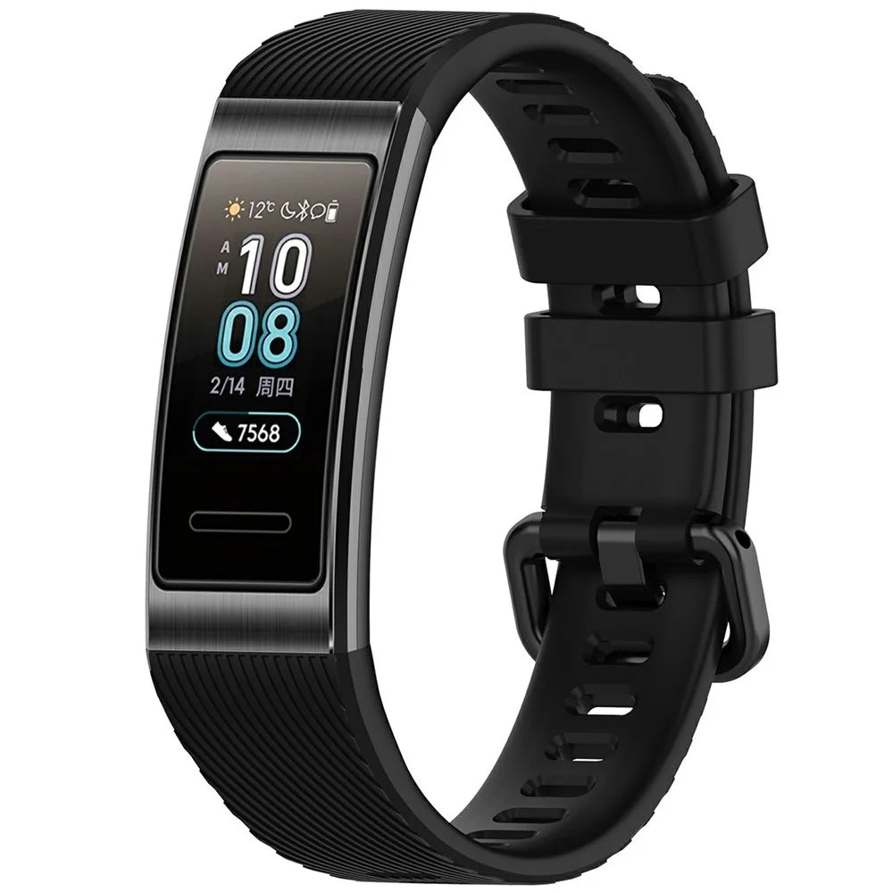 For Huawei Band 4 Pro TER-B29S / 3 Pro Replacement Strap Adjustable Silicone Watch Band (Free Size) - Black - 2