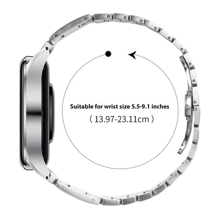 For Samsung Galaxy Watch 46mm Replacement Strap H-Type Butterfly Clasp Stainless Steel Watch Band Silver - 7