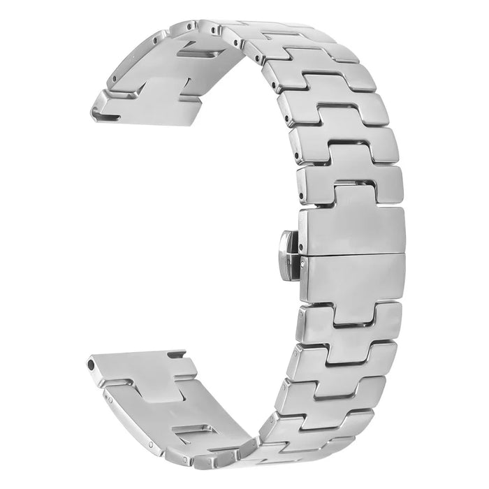 For Huawei Watch GT 4 46mm Replacement Strap H-Type Butterfly Clasp Stainless Steel Watch Band Silver - 1