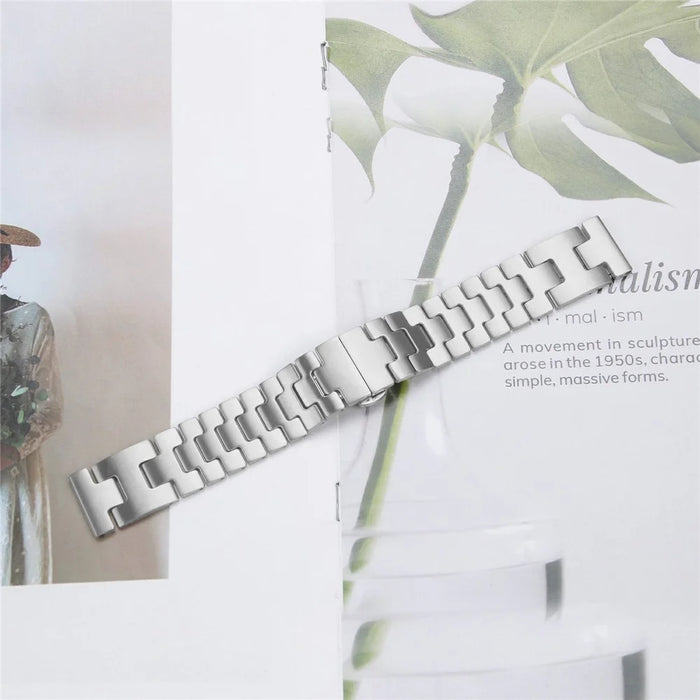 For Huawei Watch Ultimate Replacement Strap H-Type Butterfly Clasp Stainless Steel Watch Band Silver - 6