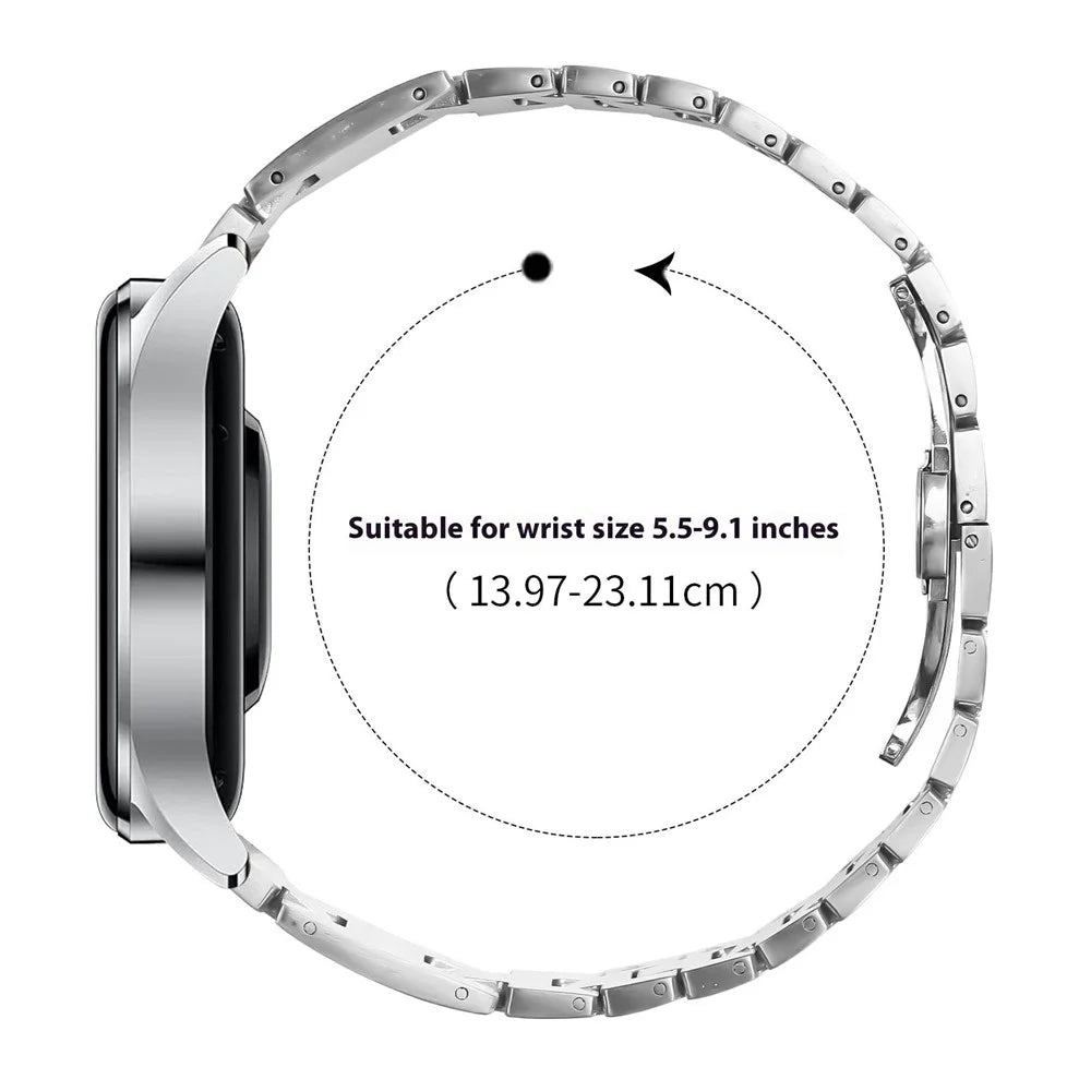 For Huawei Watch Buds Replacement Strap H-Type Butterfly Clasp Stainless Steel Watch Band Silver - 7