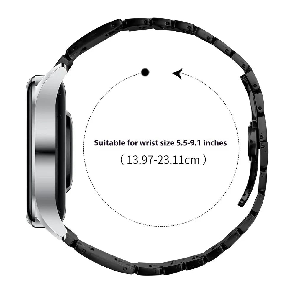 For Huawei Watch GT 4 46mm Replacement Strap H Type Metal Watch Band - Black - 7