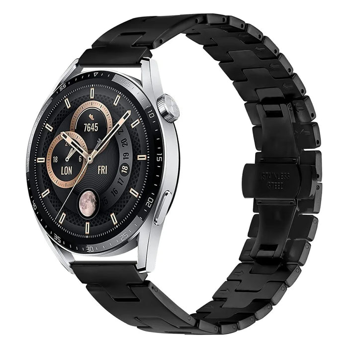 For Huawei Watch 3 Pro New Replacement Strap H Type Metal Watch Band - Black - 3