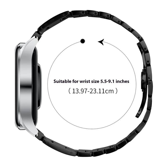 For Huawei Watch 3 Pro New Replacement Strap H Type Metal Watch Band - Black - 7