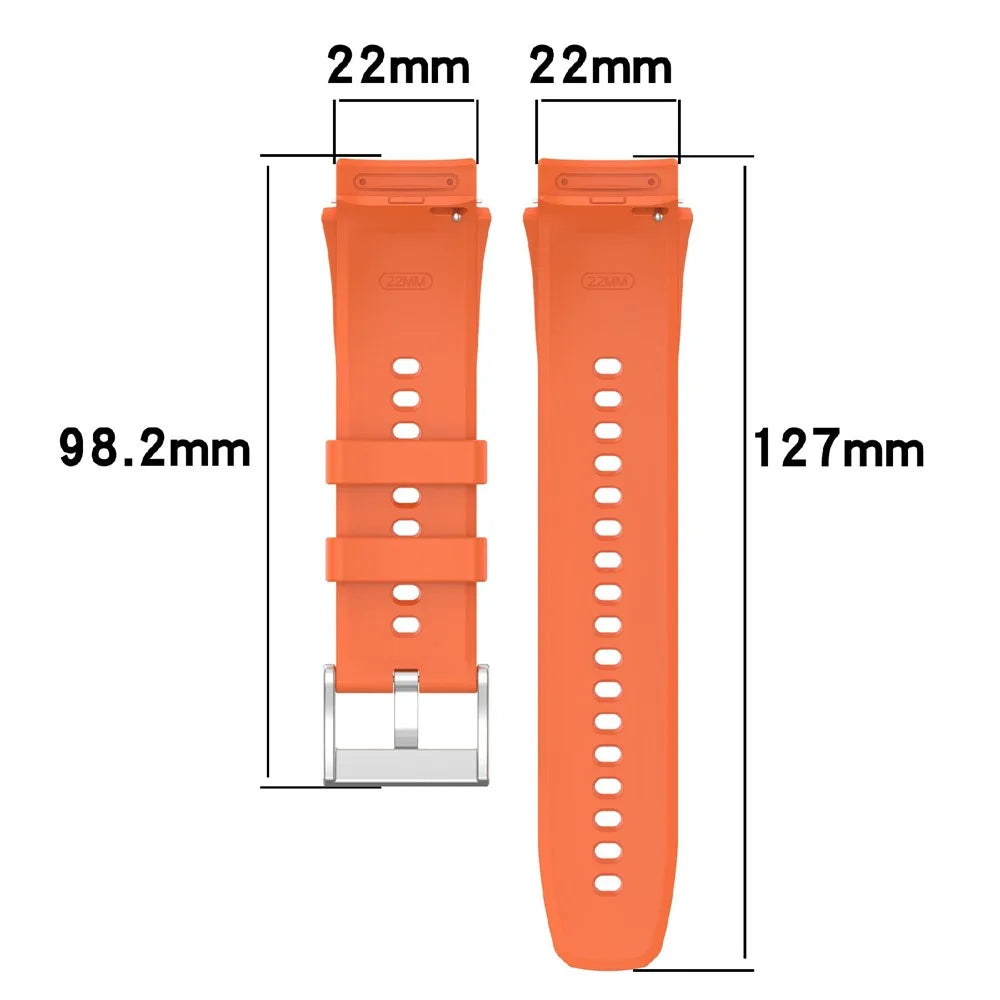 Silicone Watch Strap For Oppo Watch X2 / X / OnePlus Watch 3 46mm / 2 / 2R Replacement Wristband - Orange - 6