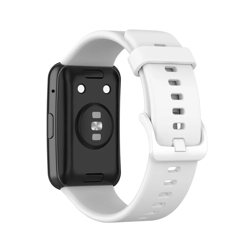 Silicone Solid Color Watch Strap for Huawei Watch Fit Special Edition B39 / (TIA-B09 / TIA-B19) - White - 4