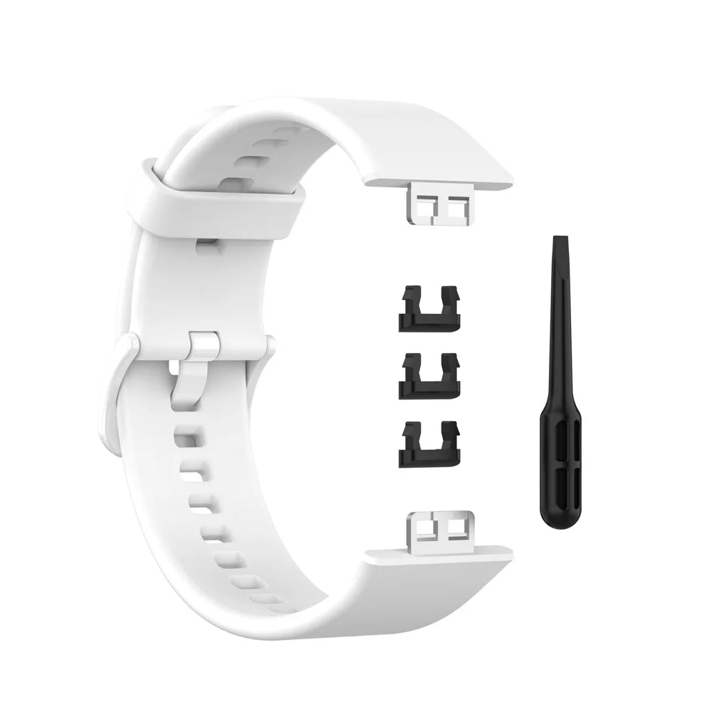 Silicone Solid Color Watch Strap for Huawei Watch Fit Special Edition B39 / (TIA-B09 / TIA-B19) - White - 5