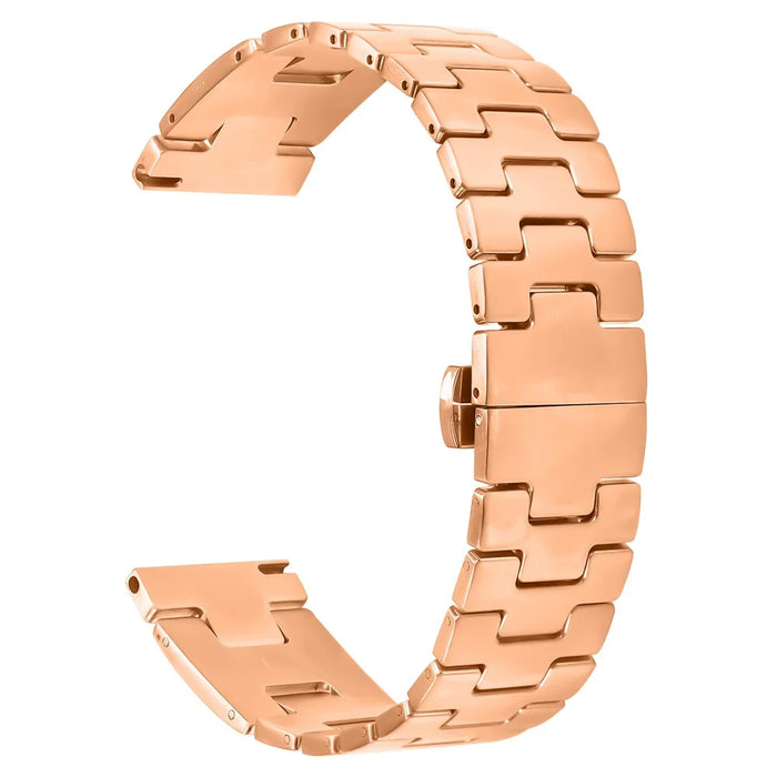 For Huawei Watch GT 2e Replacement Strap H Type Metal Watch Band - Rose Gold - 1