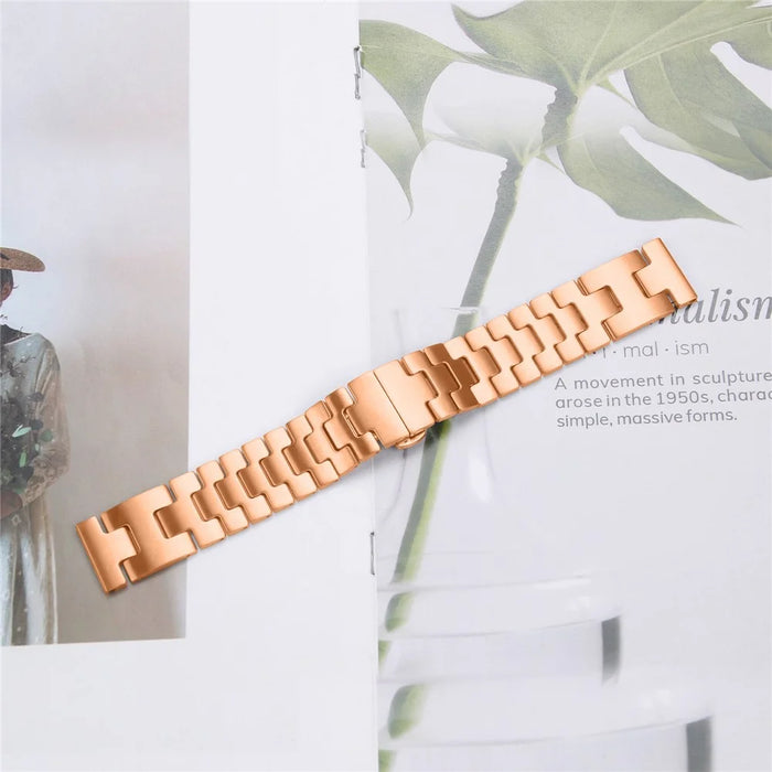 For Huawei Watch GT 2e Replacement Strap H Type Metal Watch Band - Rose Gold - 7
