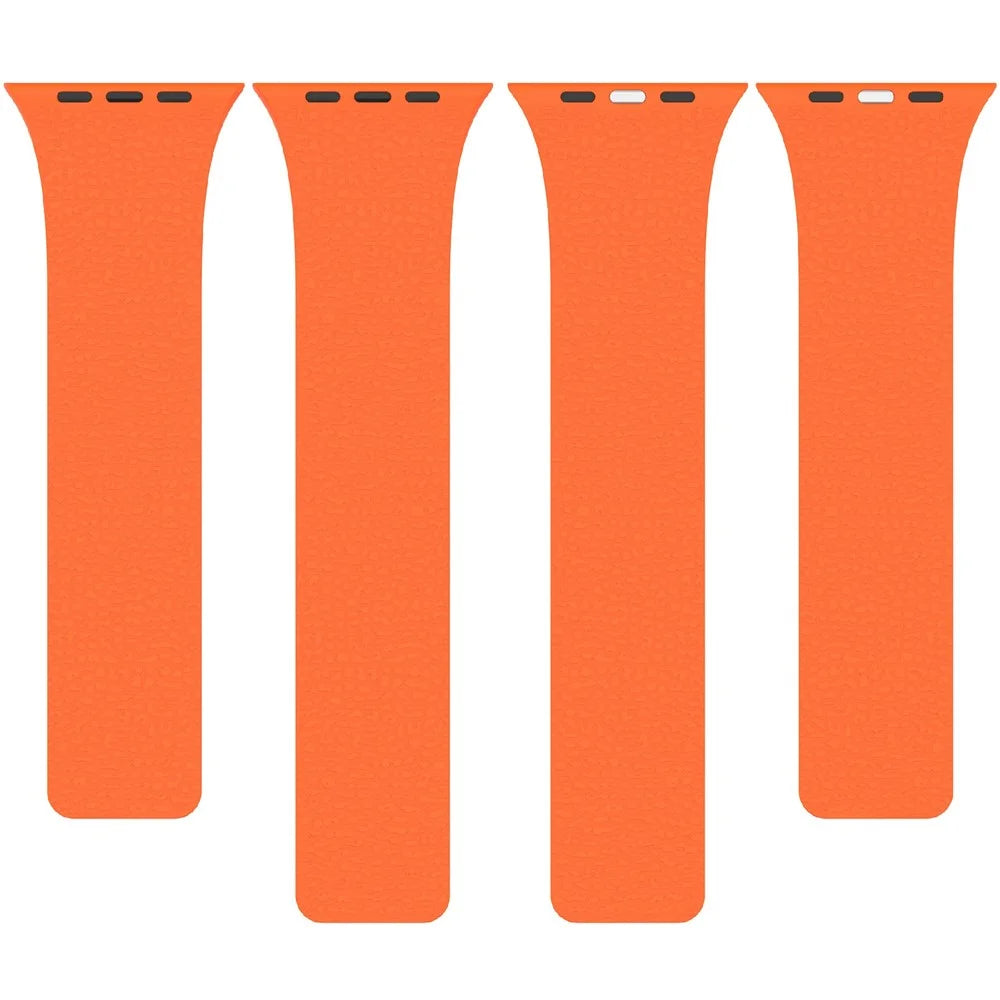 Soft Watch Strap for Apple Watch Series 11 10 42mm / 9 8 7 41mm / SE3 SE2 SE 6 5 4 40mm / 3 2 1 38mm Silicone Magnetic Band - Orange - 4