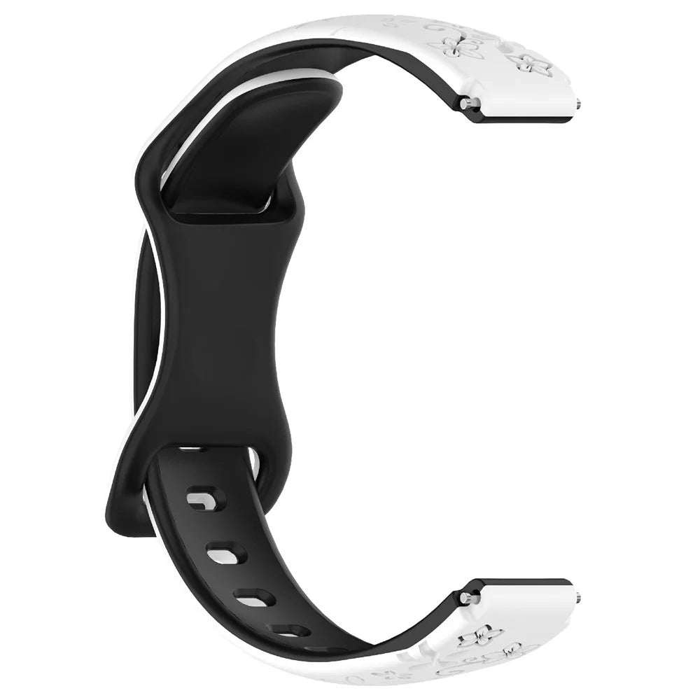 For Xiaomi Smart Band 9 / 8 Embossed Silicone Dual Color Strap Replacement Wristband - White+Black - 3