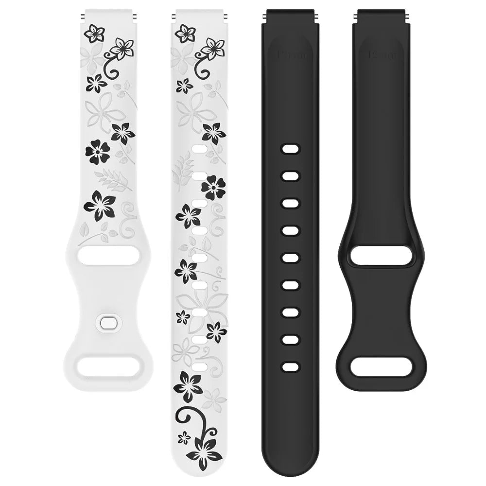 For Xiaomi Smart Band 9 / 8 Embossed Silicone Dual Color Strap Replacement Wristband - White+Black - 4
