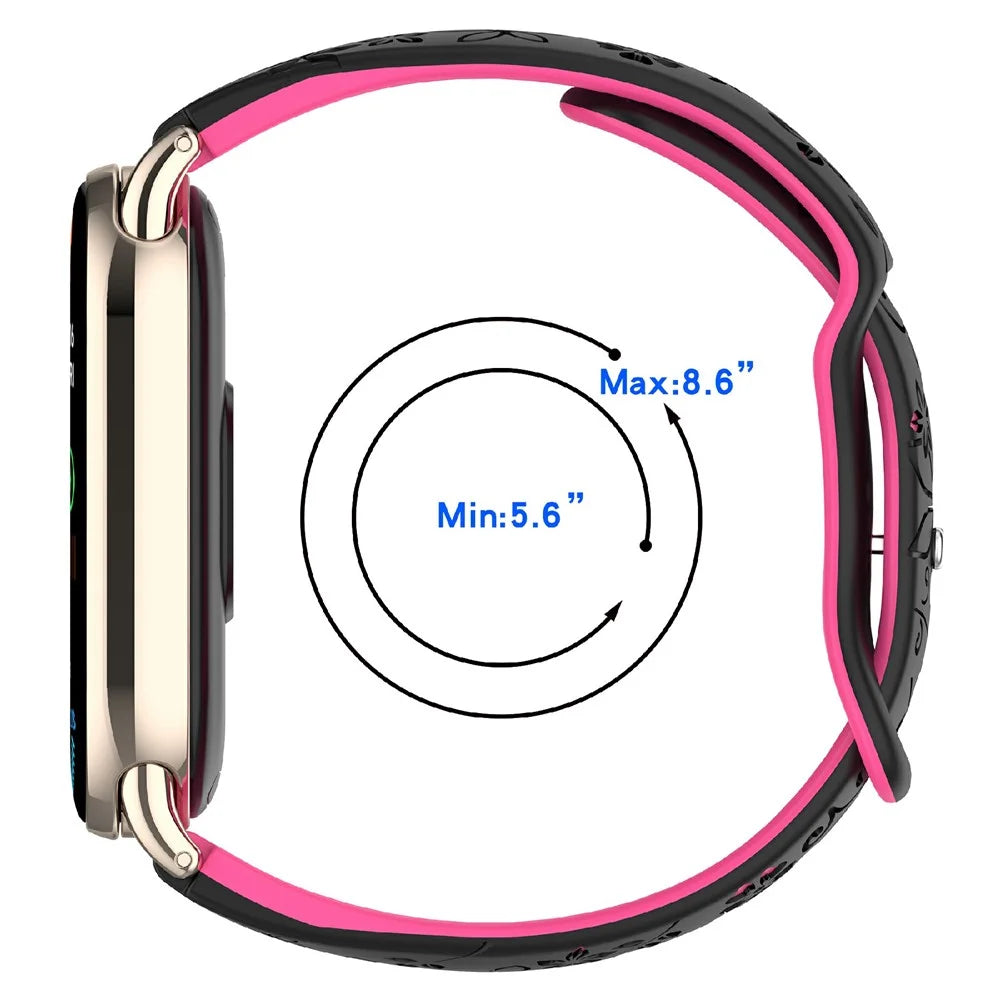 For Xiaomi Smart Band 9 / 8 Embossed Silicone Dual Color Strap Replacement Wristband - White+Black - 5