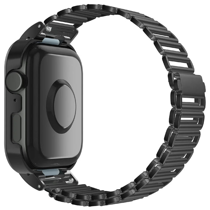 For Huawei Watch Fit 3 Metal Watch Frame + Adjustable Bracelet Wrist Strap - Black / Black - 1