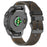 For Garmin 22mm Genuine Cow Leather Watch Band Stitching Line Replacement Strap - Black+Orange - 1