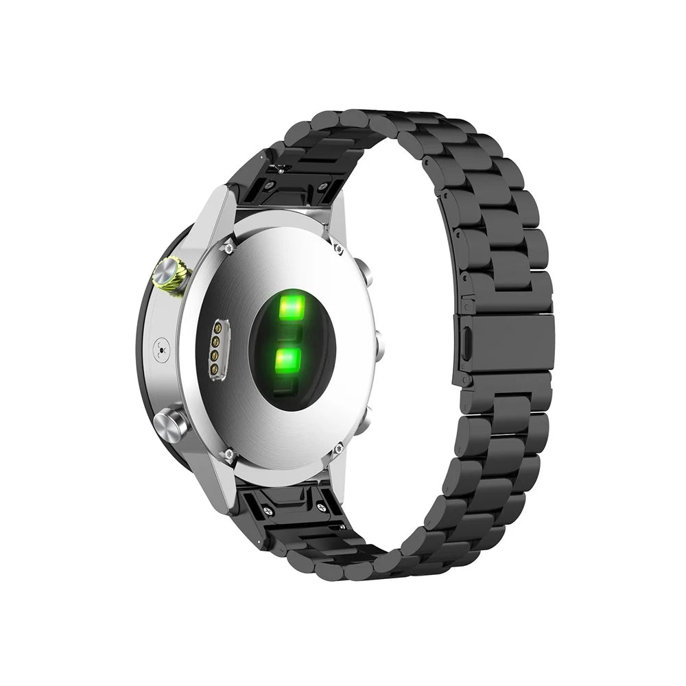 Stainless Steel Three Beads Replacement Watch Strap for Garmin Fenix 6 - Black - 1