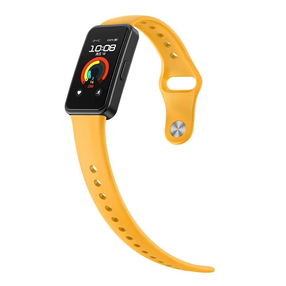 Silicone Wristband for Huawei Band 10 / Band 9 NFC / 9 / 8 NFC / 8 Replacement Adjustable Watch Strap - Yellow - 3