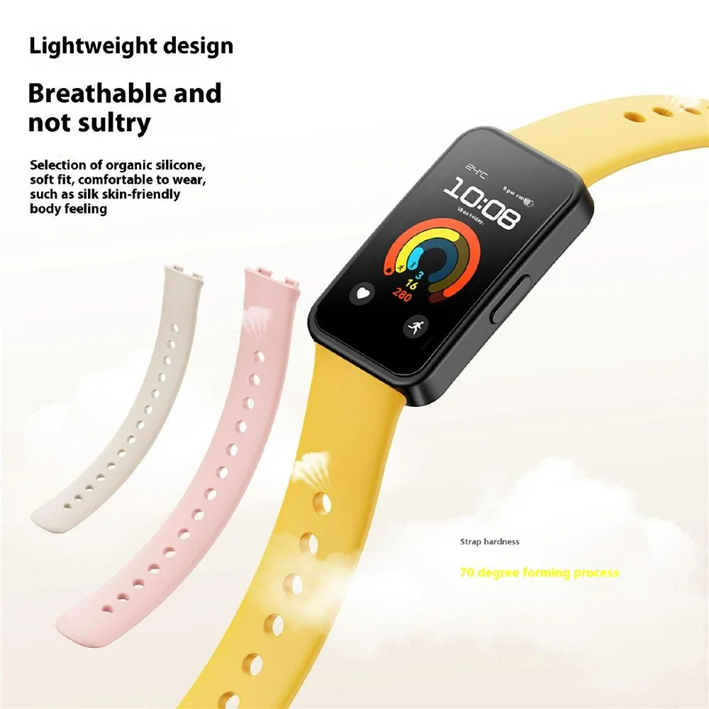Silicone Wristband for Huawei Band 10 / Band 9 NFC / 9 / 8 NFC / 8 Replacement Adjustable Watch Strap - Yellow - 4