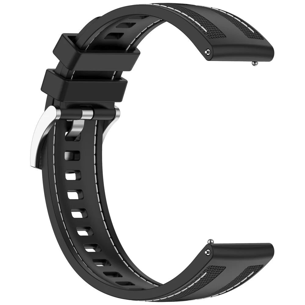 For Huawei Watch GT 5 46mm Replacement Strap 22mm Nylon Silicone Hybrid Watchband - Black - 2
